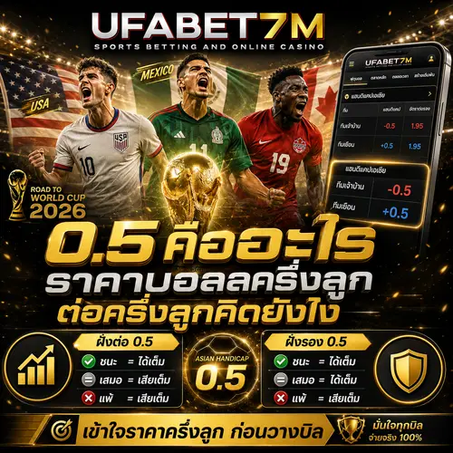 0.5 คืออะไร ราคาบอลครึ่งลูก ต่อครึ่งลูกคิดยังไง